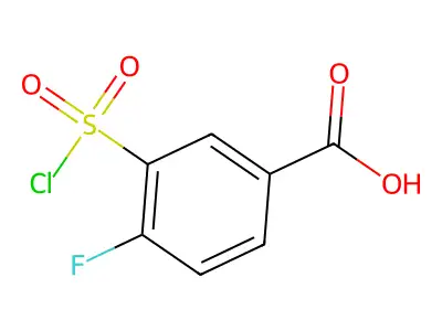 3-(Chlorosulfonyl)-4-fluorobenzoic acid structure