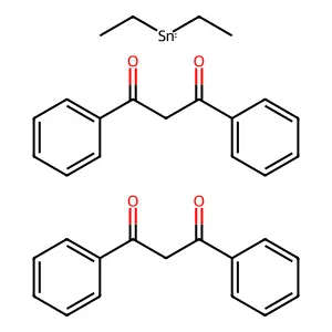 Diethyltin;bis(1,3-diphenylpropane-1,3-dione) structure