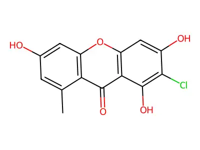 9H-Xanthen-9-one, 2-chloro-1,3,6-trihydroxy-8-methyl- structure