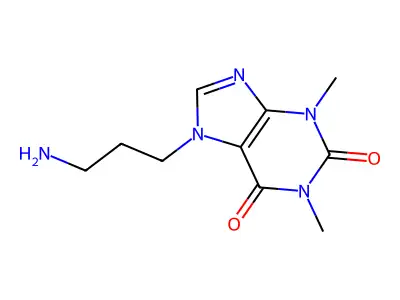 7-(3-aminopropyl)-1,3-dimethyl-3,7-dihydro-1H-purine-2,6-dione structure