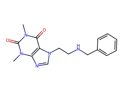 7-(2-(Benzylamino)ethyl)-3,7-dihydro-1,3-dimethyl-1H-purine-2,6-dione structure