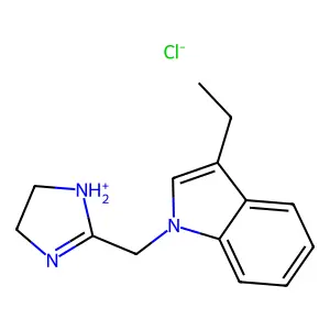 Indole, 3-ethyl-1-(2-imidazolin-2-ylmethyl)-, monohydrochloride structure