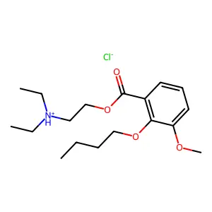 Benzoic acid, 2-butoxy-3-methoxy-, 2-(diethylamino)ethyl ester, hydrochloride structure