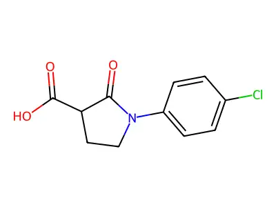 1-(4-Chlorophenyl)-2-oxopyrrolidine-3-carboxylic acid structure
