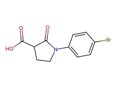 1-(4-Bromophenyl)-2-oxo-3-pyrrolidinecarboxylic acid structure