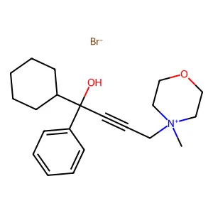 4-(4-Cyclohexyl-4-hydroxy-4-phenylbut-2-yn-1-yl)-4-methylmorpholin-4-ium bromide structure