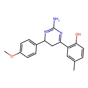 2-[2-Amino-5,6-dihydro-6-(4-methoxyphenyl)-4-pyrimidinyl]-4-methylphenol structure