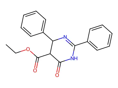 Ethyl 6-hydroxy-2,4-diphenyl-4,5-dihydro-5-pyrimidinecarboxylate structure