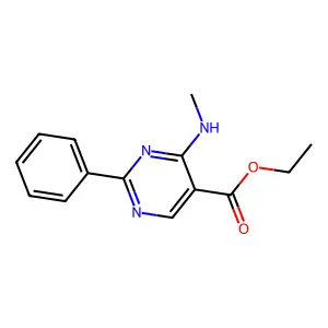 Ethyl 4-(methylamino)-2-phenylpyrimidine-5-carboxylate structure
