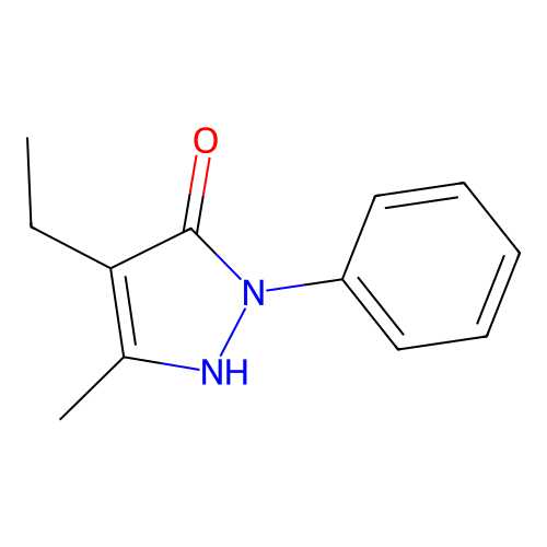 4-Ethyl-5-methyl-2-phenyl-1,2-dihydro-pyrazol-3-one structure