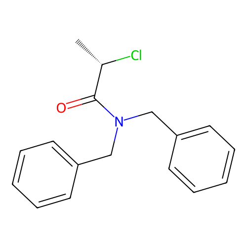 (2S)-N,N-dibenzyl-2-chloropropanamide structure