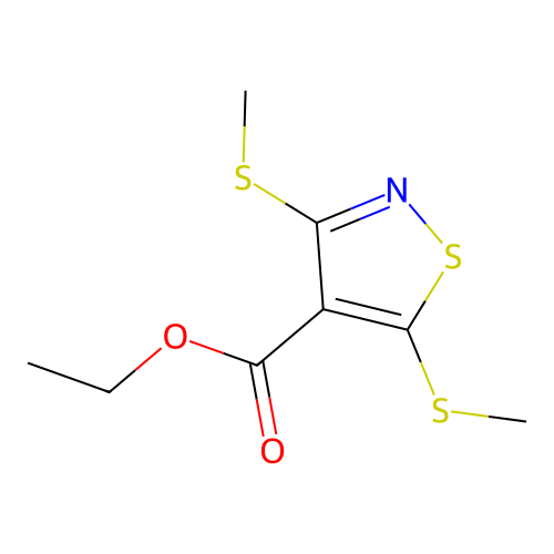 4-Isothiazolecarboxylic acid, 3,5-bis(methylthio)-, ethyl ester structure