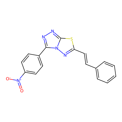 3-(4-Nitrophenyl)-6-(2-phenylethenyl)-[1,2,4]triazolo[3,4-b][1,3,4]thiadiazole structure