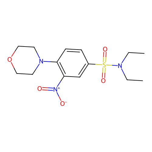 N,N-diethyl-4-(morpholin-4-yl)-3-nitrobenzene-1-sulfonamide structure