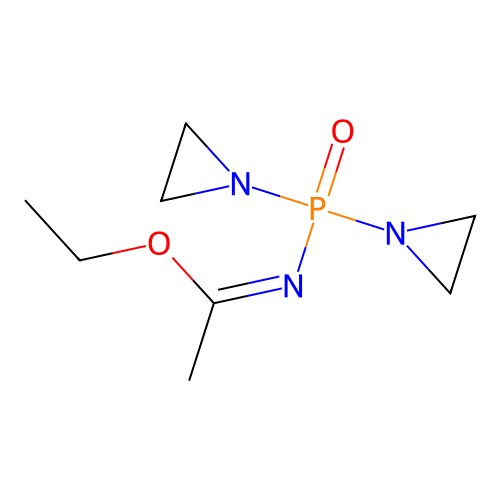 Acetimidic acid, N-(bis(1-aziridinyl)phosphinyl)-, ethyl ester structure