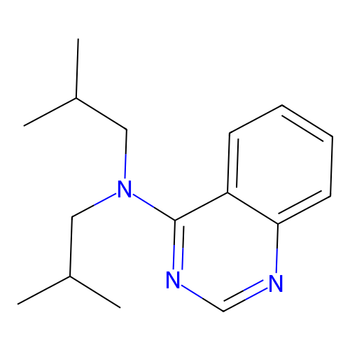 N,N-bis(2-methylpropyl)quinazolin-4-amine structure