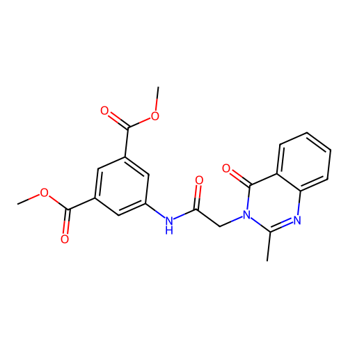 dimethyl 5-[[2-(2-methyl-4-oxoquinazolin-3-yl)acetyl]amino]benzene-1,3-dicarboxylate structure