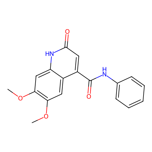 Cinchoninanilide, 1,2-dihydro-6,7-dimethoxy-2-oxo- structure
