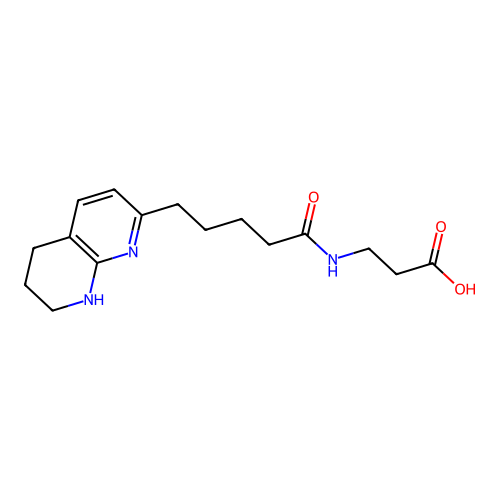 3-(5-5,6,7,8-Tetrahydro-[1,8]naphthyridin-2-yl-pentanoylamino)-propionic acid structure