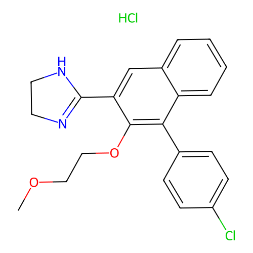2-[4-(4-chlorophenyl)-3-(2-methoxyethoxy)naphthalen-2-yl]-4,5-dihydro-1H-imidazole Hydrochloride structure