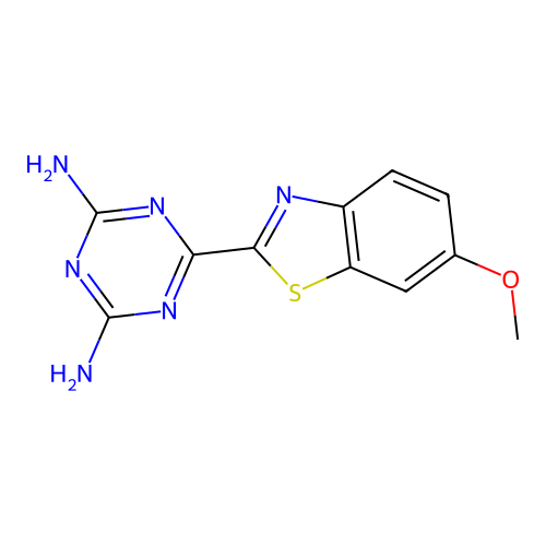 6-(6-Methoxy-1,3-benzothiazol-2-yl)-1,3,5-triazine-2,4-diamine structure