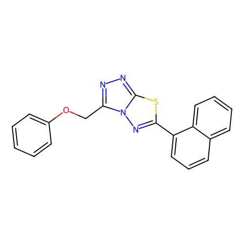6-Naphthalen-1-yl-3-(phenoxymethyl)-[1,2,4]triazolo[3,4-b][1,3,4]thiadiazole structure