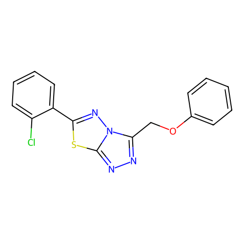 6-(2-Chlorophenyl)-3-(phenoxymethyl)[1,2,4]triazolo[3,4-b][1,3,4]thiadiazole structure