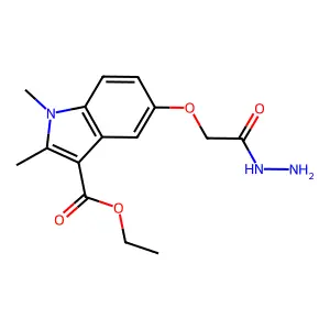 ethyl 5-(2-hydrazinyl-2-oxoethoxy)-1,2-dimethyl-1H-indole-3-carboxylate structure