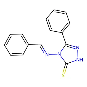 2,4-Dihydro-5-phenyl-4-[(phenylmethylene)amino]-3H-1,2,4-triazole-3-thione structure