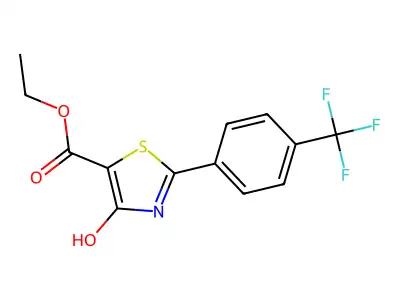 Ethyl 4-hydroxy-2-[4-(trifluoromethyl)phenyl]-1,3-thiazole-5-carboxylate structure