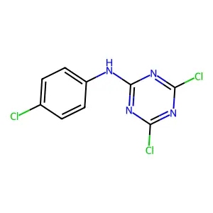 4,6-dichloro-N-(4-chlorophenyl)-1,3,5-triazin-2-amine structure
