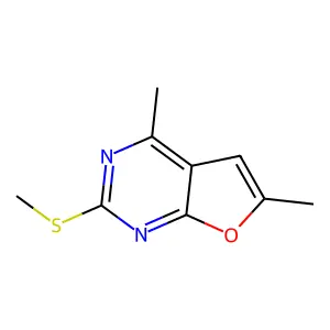 4,6-Dimethyl-2-(methylsulfanyl)furo[2,3-d]pyrimidine structure