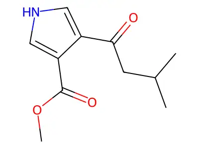 methyl 4-(3-methylbutanoyl)-1H-pyrrole-3-carboxylate structure
