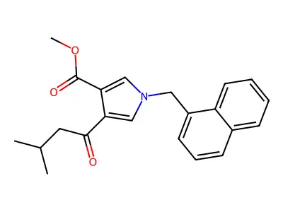Methyl 4-(3-methyl-1-oxobutyl)-1-(1-naphthalenylmethyl)-1H-pyrrole-3-carboxylate structure