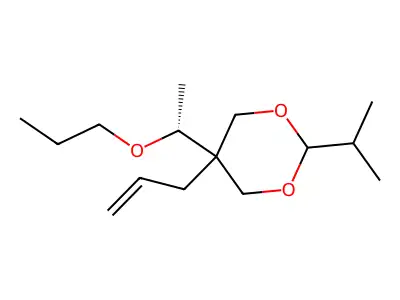 trans-5-Allyl-2-isopropyl-5-(1-propoxyethyl)-1,3-dioxane structure