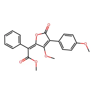 Methyl [3-methoxy-4-(4-methoxyphenyl)-5-oxofuran-2(5H)-ylidene](phenyl)acetate structure