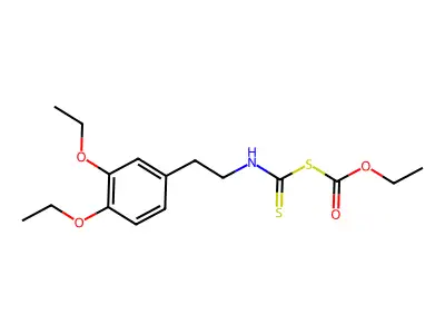 Carbonic acid, thio-, anhydrosulfide with (3,4-diethoxyphenethyl)dithiocarbamic acid, ethyl ester structure