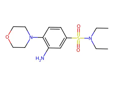 3-amino-N,N-diethyl-4-(morpholin-4-yl)benzene-1-sulfonamide structure
