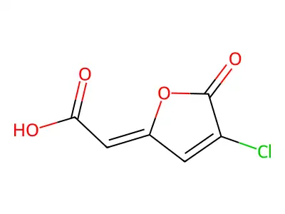trans-2-Chloro-4-carboxymethylenebut-2-en-1,4-olide structure