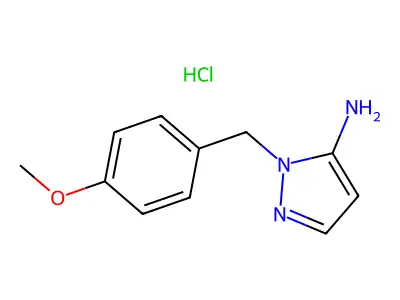1-((4-methoxyphenyl)methyl)-1H-pyrazol-5-amine structure