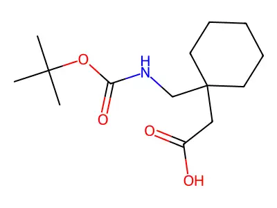 2-(1-((((Tert-butoxy)carbonyl)amino)methyl)cyclohexyl)acetic acid structure