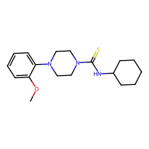 N-cyclohexyl-4-(2-methoxyphenyl)piperazine-1-carbothioamide structure