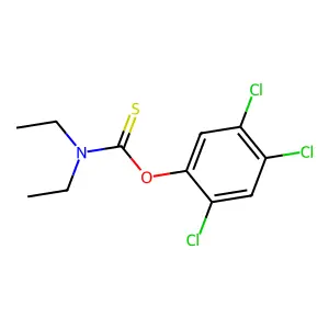 O-(2,4,5-trichlorophenyl) N,N-diethylcarbamothioate structure