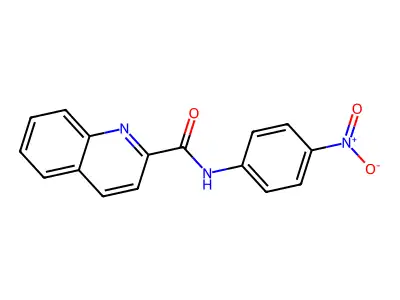 N-(4-nitrophenyl)quinoline-2-carboxamide structure