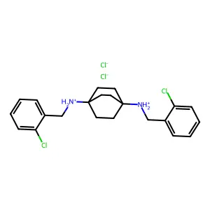 1,4-Bicyclo(2.2.2)octanediamine, N,N'-bis(2-chlorobenzyl)-, dihydrochloride structure