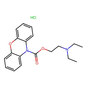 Phenoxazine-10-carboxylic acid, 2-(diethylamino)ethyl ester, hydrochloride structure