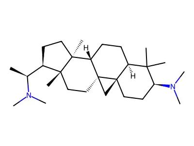 N~3~,N~3~,N~20~,N~20~,4,4,14-Heptamethyl-9,19-cyclopregnane-3,20-diamine structure