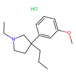 1-Ethyl-3-(3-methoxyphenyl)-3-propylpyrrolidine--hydrogen chloride (1/1) structure