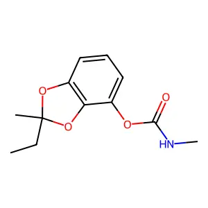 2-Ethyl-2-methyl-2H-1,3-benzodioxol-4-yl hydrogen methylcarbonimidate structure