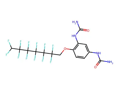 1,1'-(4-((2,2,3,3,4,4,5,5,6,6,7,7-Dodecafluoroheptyl)oxy)-1,3-phenylene)diurea structure
